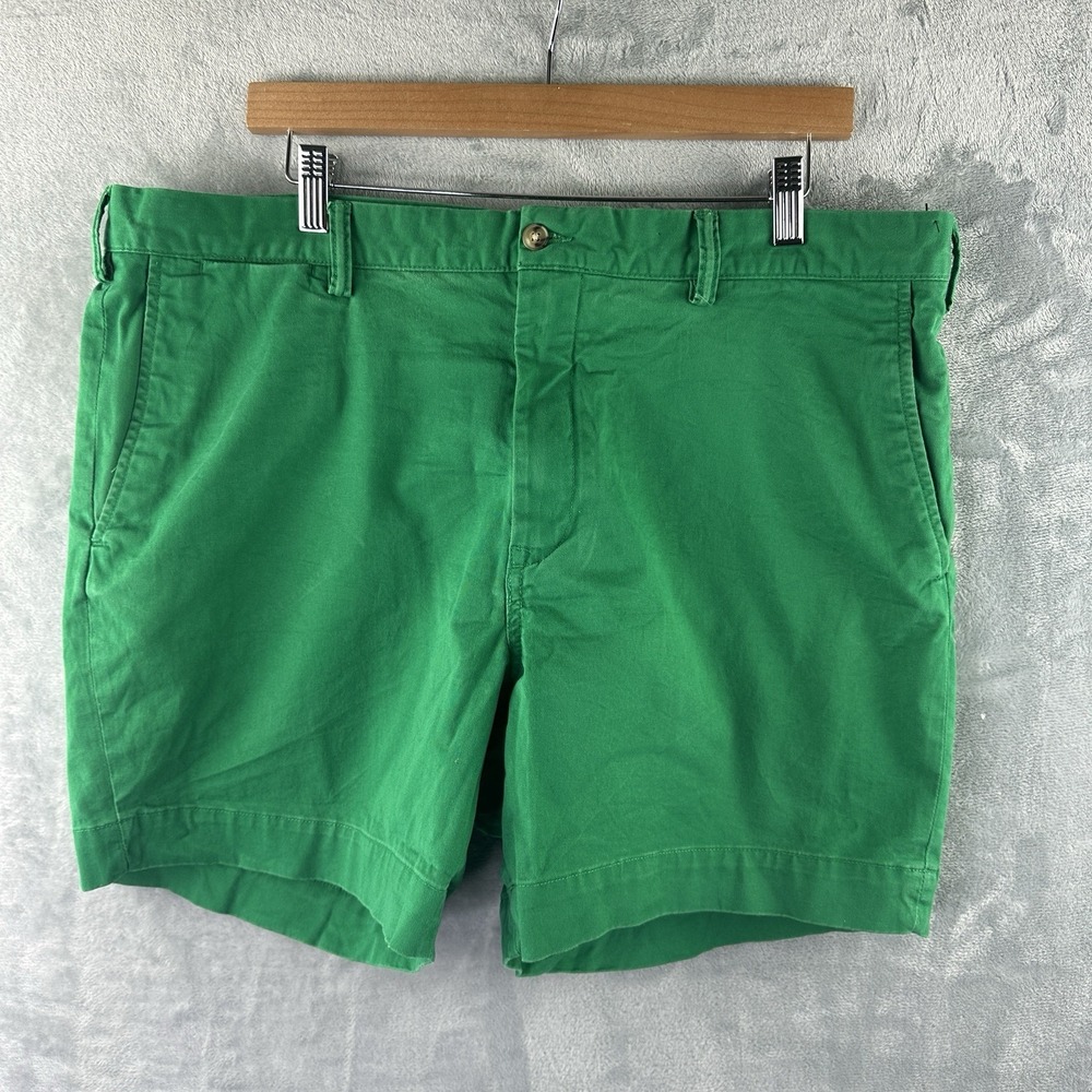 Polo Ralph Lauren Chino Shorts Mens 38 Green Classic Fit Stretch Cotton